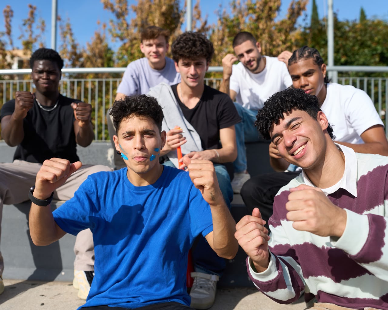 Warm illustration of young people sharing